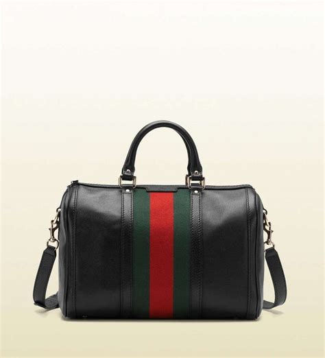 bauletto gucci nero 500|Black Bauletto Leather and Webbing.